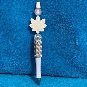 Elegant White and Silver Decorative Pen